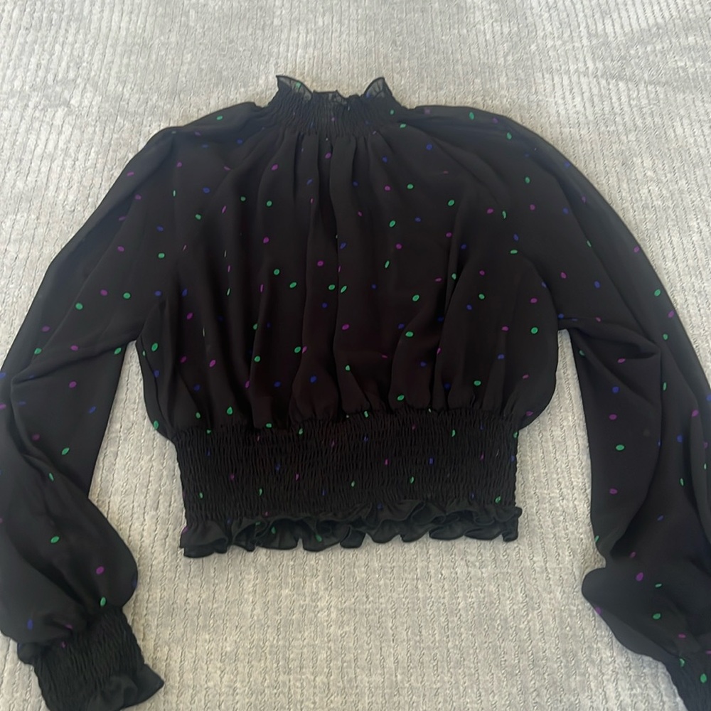 WAYF polka dot blouse